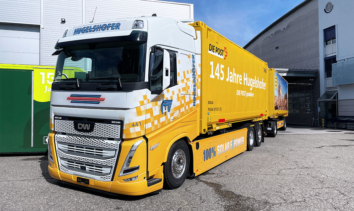 Elektrolastwagen HIGH CAB Swap body 6x2R 900E Hugelshofer Logistik AG