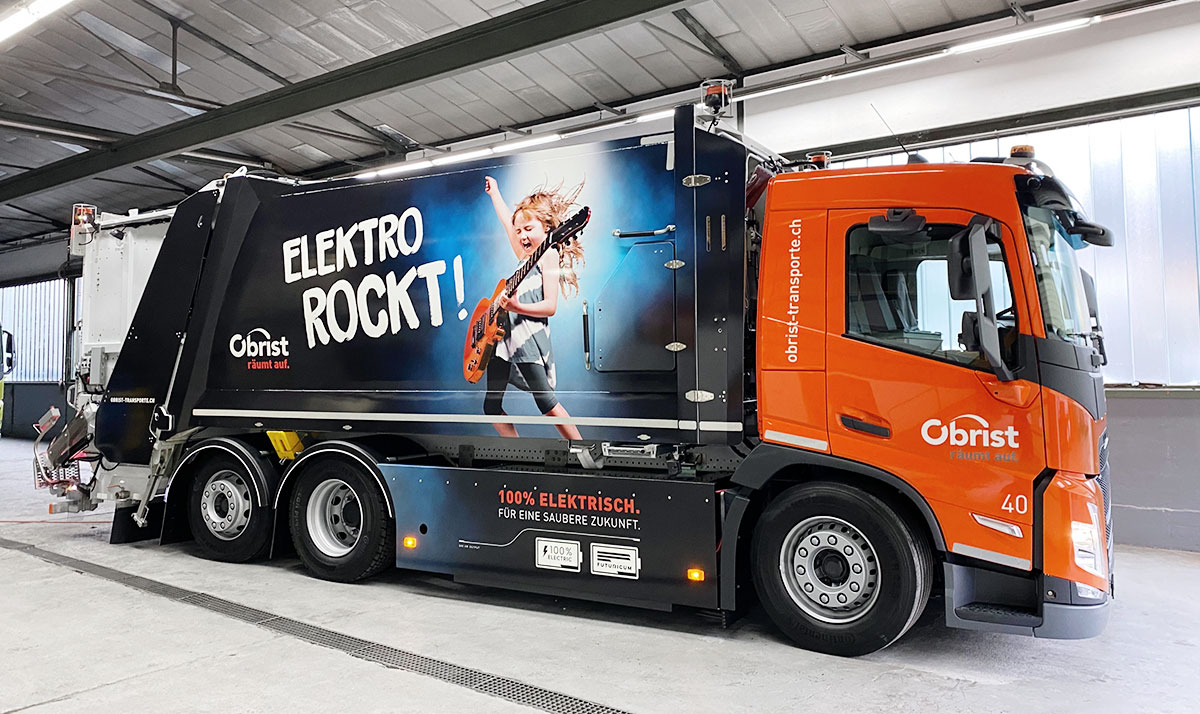Elektrolastwagen MID CAB Collect 6x2R 450E Obrist Transport+Recycling AG