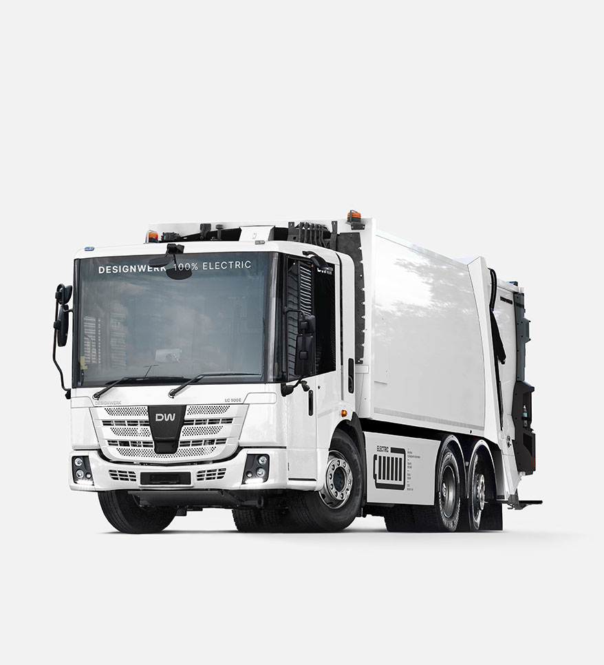 Designwerk Elektrolastwagen LOW CAB Collect 6x2R für die Recyclinglogistik