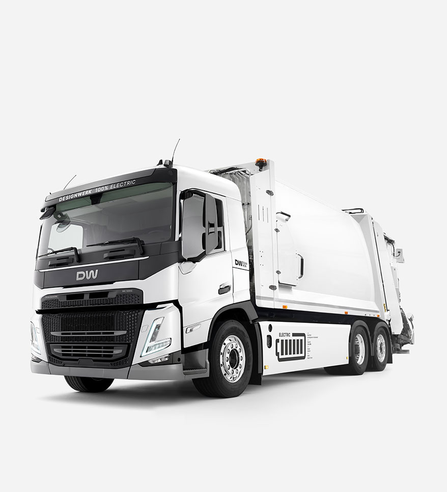Designwerk Elektrolastwagen MID CAB Collect 6x2R für die Recyclinglogistik