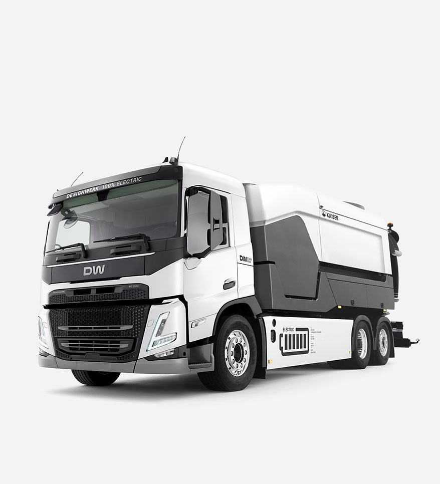 Designwerk Elektrolastwagen MID CAB Sewer Cleaner 6x2R für die Recyclinglogistik