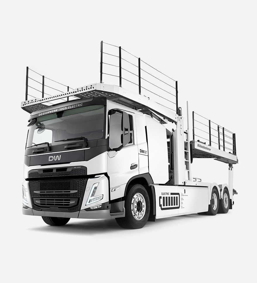 Designwerk Elektrolastwagen MID CAB Car Carrier 6x2R für die Verteillogistik