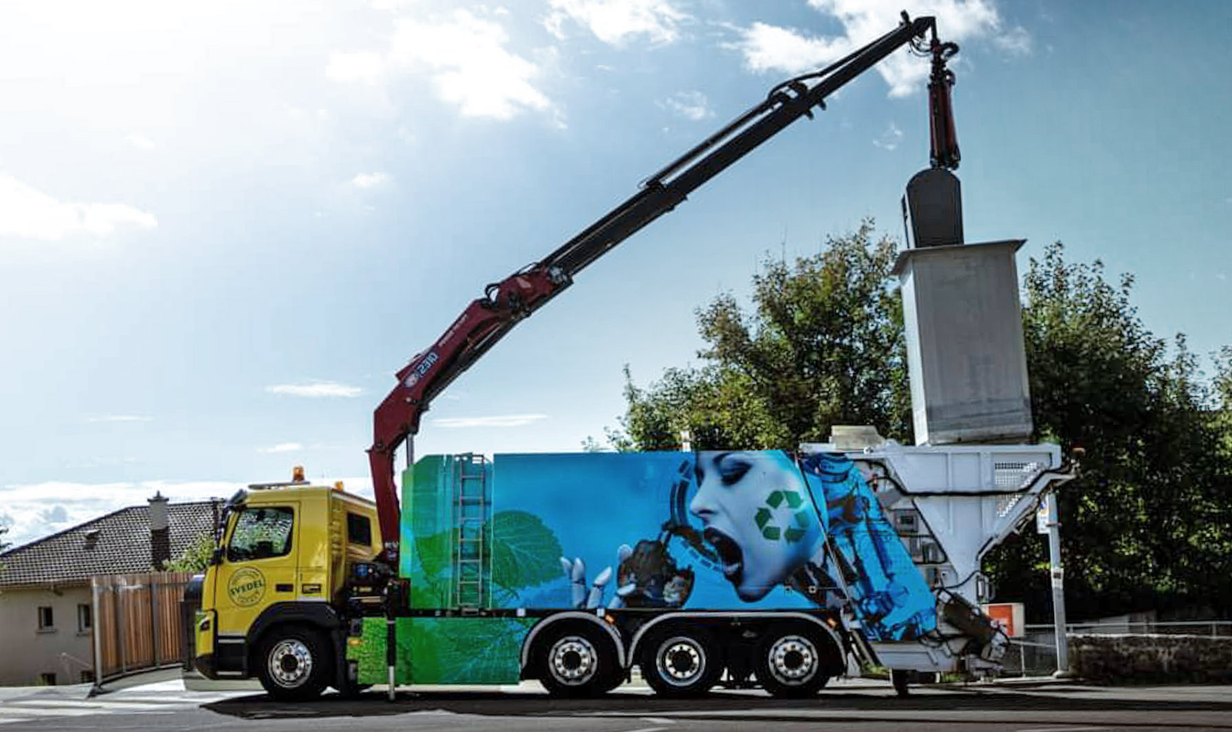 Elektro Lastkraftwagen Recyclinglogistik Svedel Sa Mc Collect Crane 32e 340